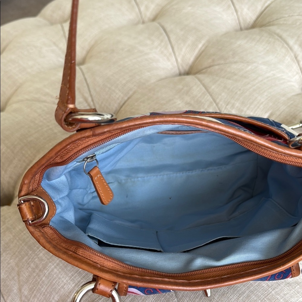 Coach Blue and Pink Shoulder Bag with Signature Design - Picture 7 of 9